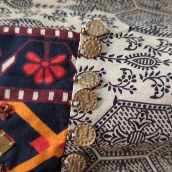 Chinyere Print Multi Flavo Frill Traditional Indian Shirt Men's Size Large - New - Picture 4 of 10